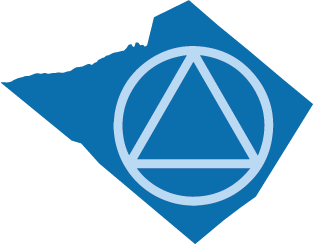 the AA triangle in circle logo is inside the outline of Berks County