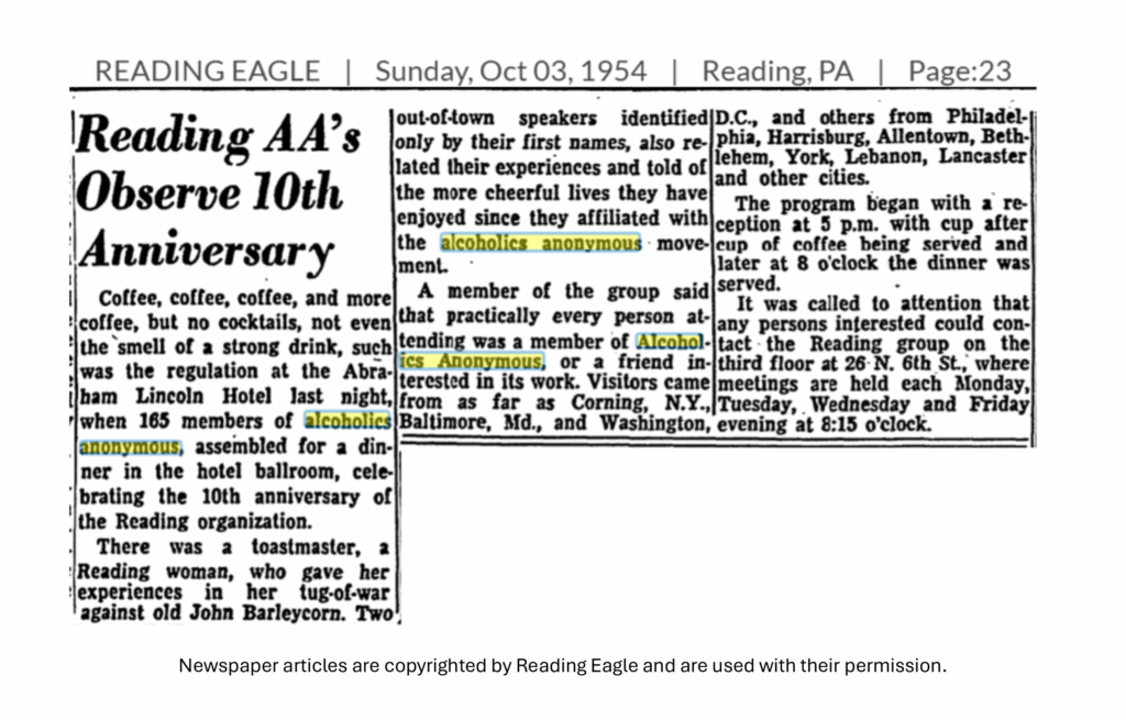 A newspaper clipping from 1954