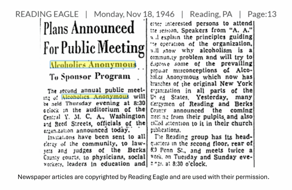 A newspaper clipping from 1946