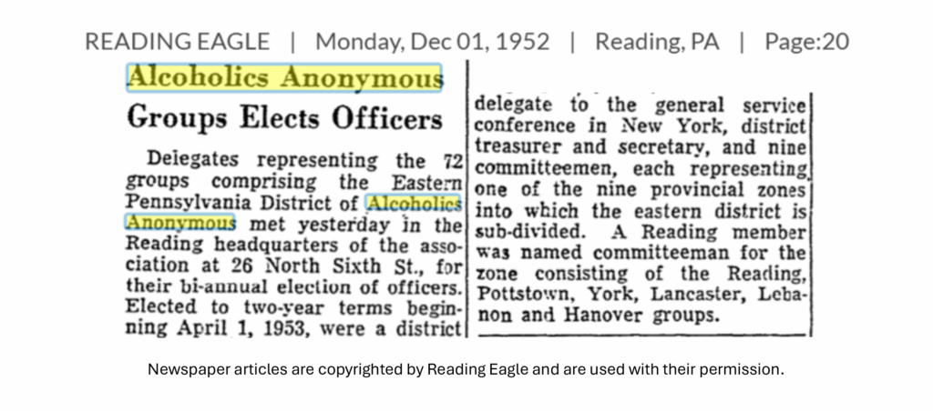 A newspaper clipping from 1952