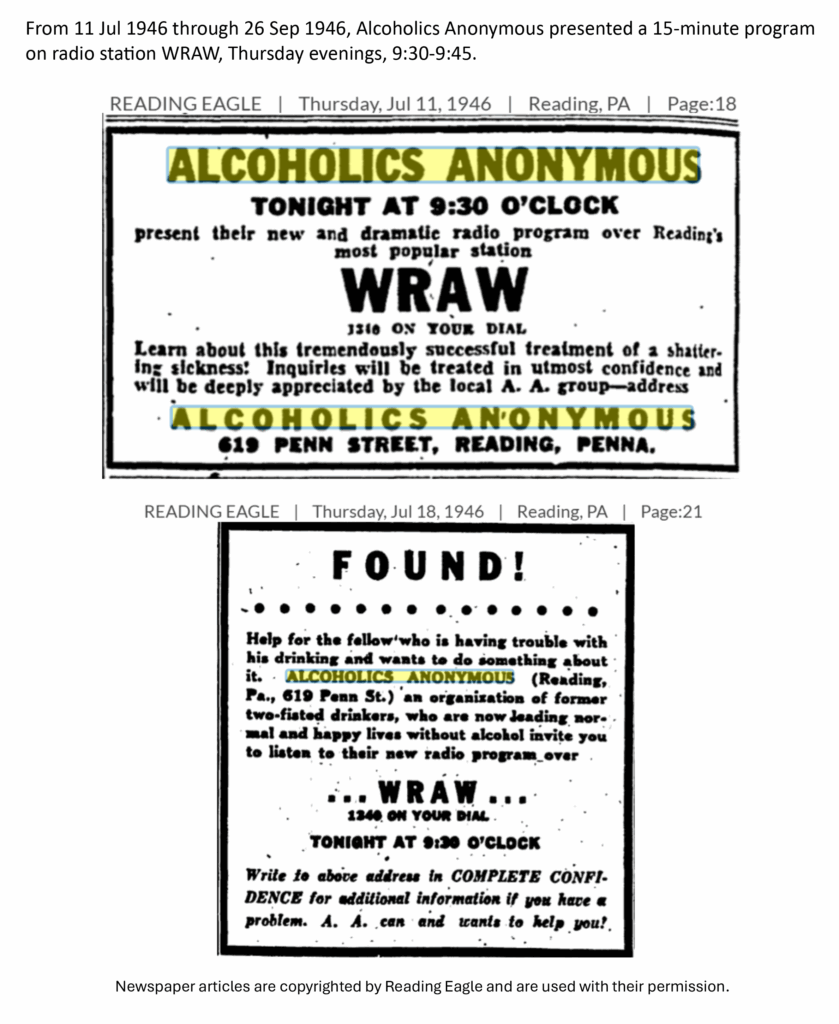 Two newspaper advertisement clippings from 1946